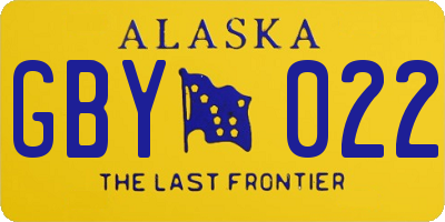 AK license plate GBY022