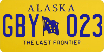 AK license plate GBY023