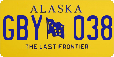 AK license plate GBY038