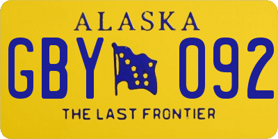 AK license plate GBY092