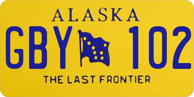 AK license plate GBY102