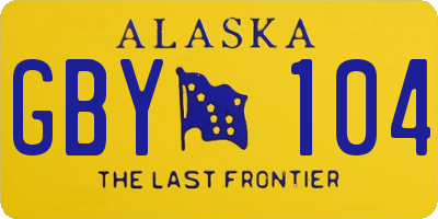 AK license plate GBY104