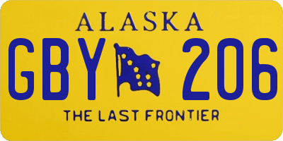 AK license plate GBY206