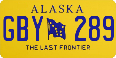 AK license plate GBY289