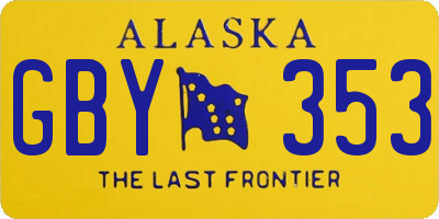 AK license plate GBY353