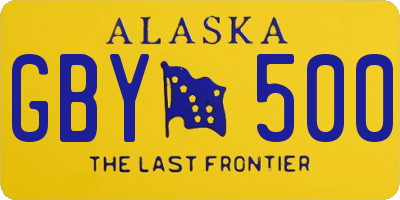 AK license plate GBY500