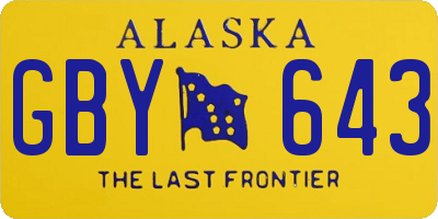 AK license plate GBY643