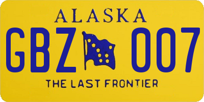 AK license plate GBZ007