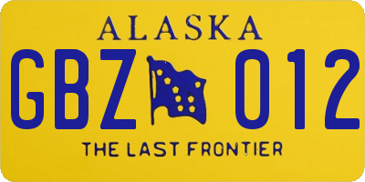 AK license plate GBZ012