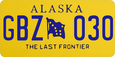 AK license plate GBZ030
