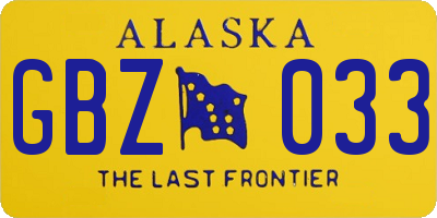 AK license plate GBZ033
