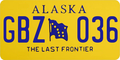 AK license plate GBZ036