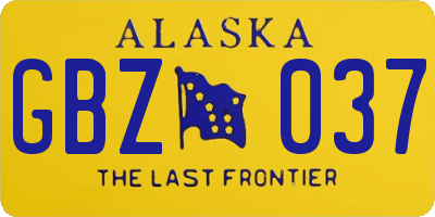 AK license plate GBZ037