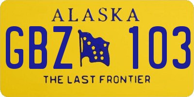 AK license plate GBZ103