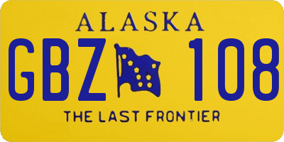 AK license plate GBZ108