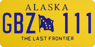AK license plate GBZ111