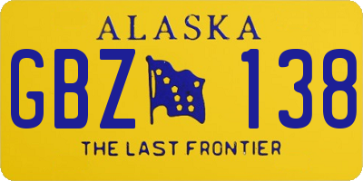 AK license plate GBZ138
