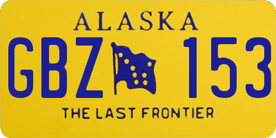 AK license plate GBZ153
