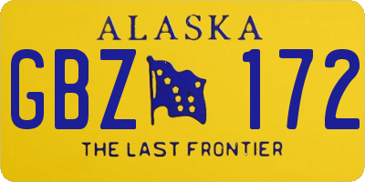 AK license plate GBZ172
