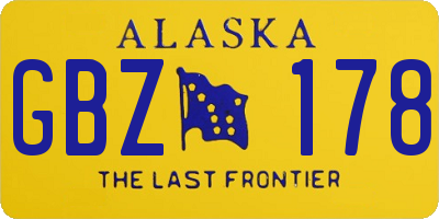 AK license plate GBZ178