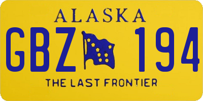 AK license plate GBZ194