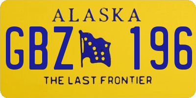 AK license plate GBZ196