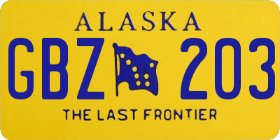 AK license plate GBZ203