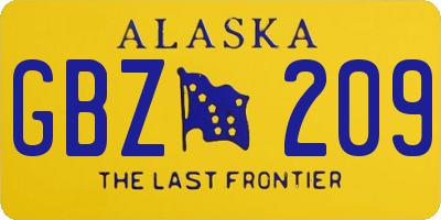 AK license plate GBZ209