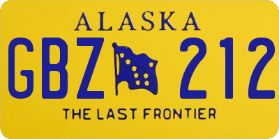 AK license plate GBZ212