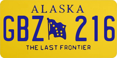 AK license plate GBZ216