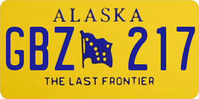 AK license plate GBZ217