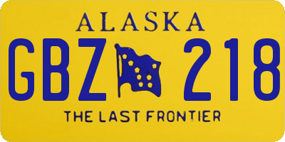 AK license plate GBZ218
