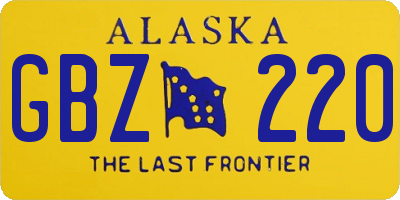 AK license plate GBZ220