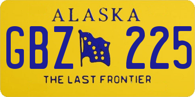 AK license plate GBZ225
