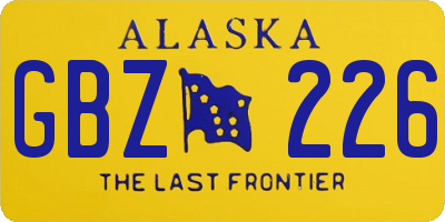 AK license plate GBZ226