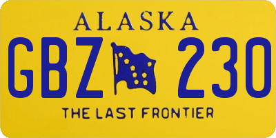 AK license plate GBZ230