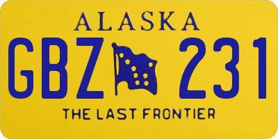 AK license plate GBZ231