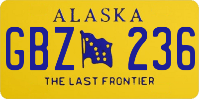 AK license plate GBZ236