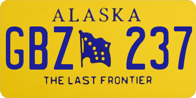 AK license plate GBZ237