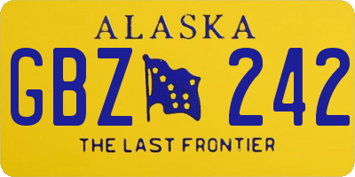 AK license plate GBZ242