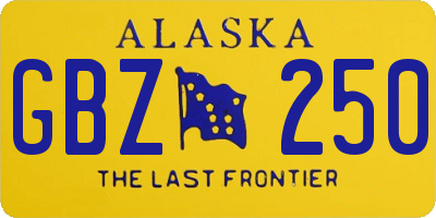 AK license plate GBZ250