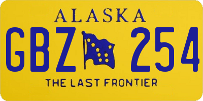 AK license plate GBZ254