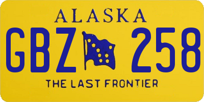 AK license plate GBZ258