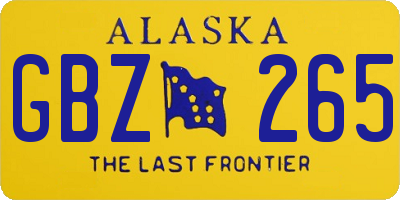 AK license plate GBZ265