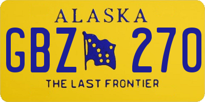 AK license plate GBZ270