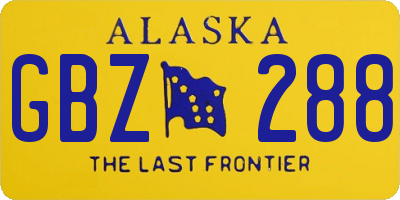 AK license plate GBZ288