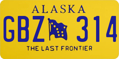 AK license plate GBZ314