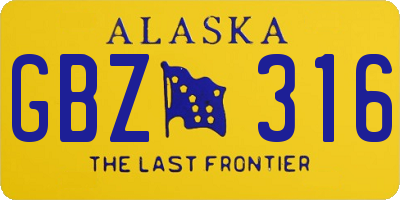 AK license plate GBZ316