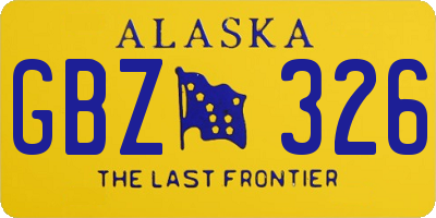 AK license plate GBZ326