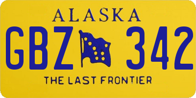 AK license plate GBZ342